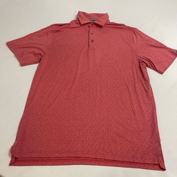 Tasc Performance Polka Dot Short Sleeve Polo Shirt Size Large See Measurements - Picture 1 of 7